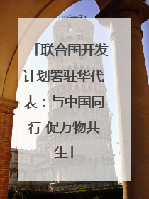 联合国开发计划署驻华代表：与中国同行 促万物共生