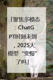 聚焦多模态：ChatGPT时刻未到，2025大模型“变慢”了吗