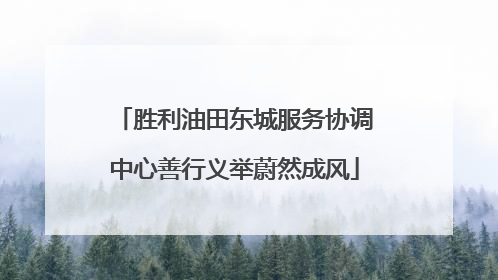 胜利油田东城服务协调中心善行义举蔚然成风