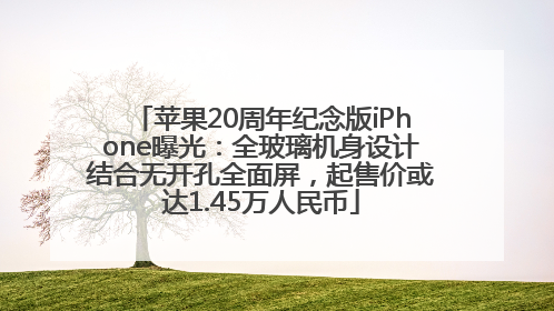 苹果20周年纪念版iPhone曝光：全玻璃机身设计结合无开孔全面屏，起售价或达1.45万人民币