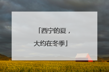 西宁的夏，大约在冬季