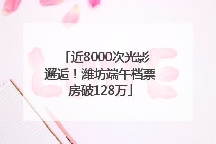 近8000次光影邂逅！潍坊端午档票房破128万