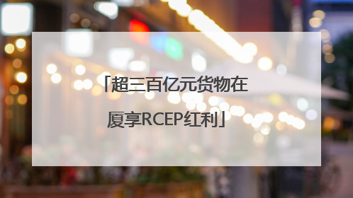 超三百亿元货物在厦享RCEP红利