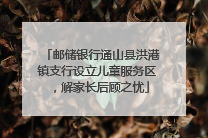 邮储银行通山县洪港镇支行设立儿童服务区，解家长后顾之忧