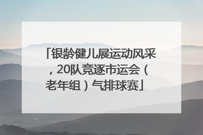银龄健儿展运动风采，20队竞逐市运会（老年组）气排球赛
