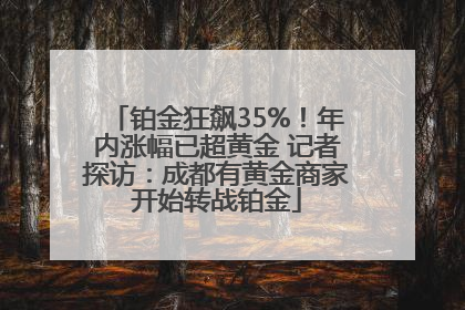 铂金狂飙35%！年内涨幅已超黄金 记者探访：成都有黄金商家开始转战铂金