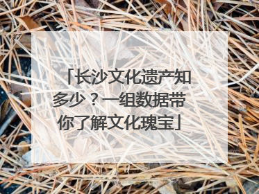 长沙文化遗产知多少？一组数据带你了解文化瑰宝