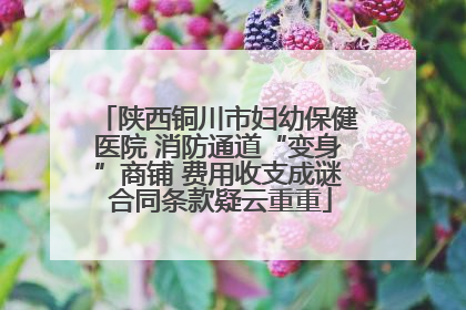 陕西铜川市妇幼保健医院 消防通道“变身”商铺 费用收支成谜 合同条款疑云重重