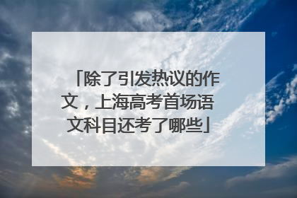 除了引发热议的作文，上海高考首场语文科目还考了哪些
