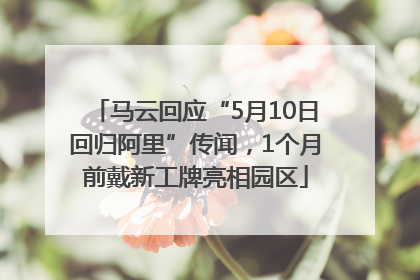 马云回应“5月10日回归阿里”传闻，1个月前戴新工牌亮相园区