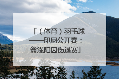 （体育）羽毛球——印尼公开赛：翁泓阳因伤退赛