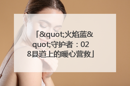 "火焰蓝"守护者：028县道上的暖心营救