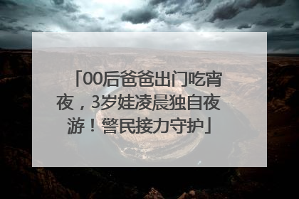 00后爸爸出门吃宵夜，3岁娃凌晨独自夜游！警民接力守护