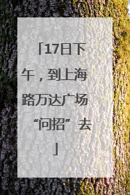 17日下午，到上海路万达广场“问招”去