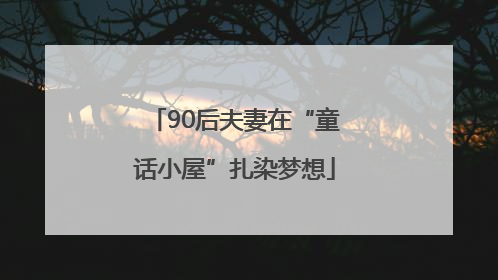 90后夫妻在“童话小屋”扎染梦想