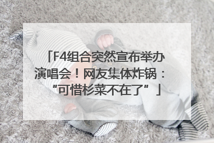 F4组合突然宣布举办演唱会！网友集体炸锅：“可惜杉菜不在了”